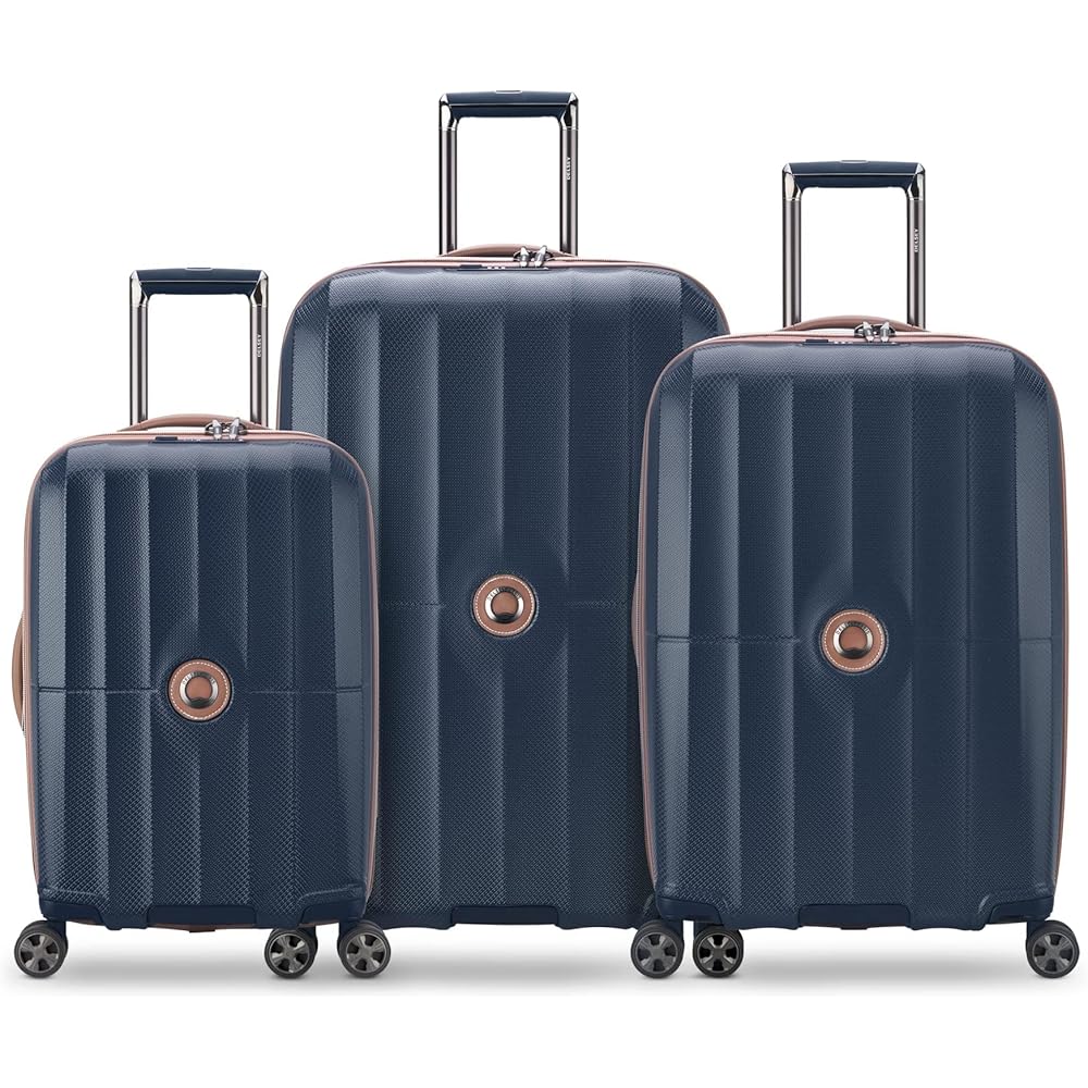 | DELSEY PARIS Carrousel Hardside Expandable Luggage with Spinner Wheels, Navy, 3 Piece Set (21/24/28) | Suitcases
