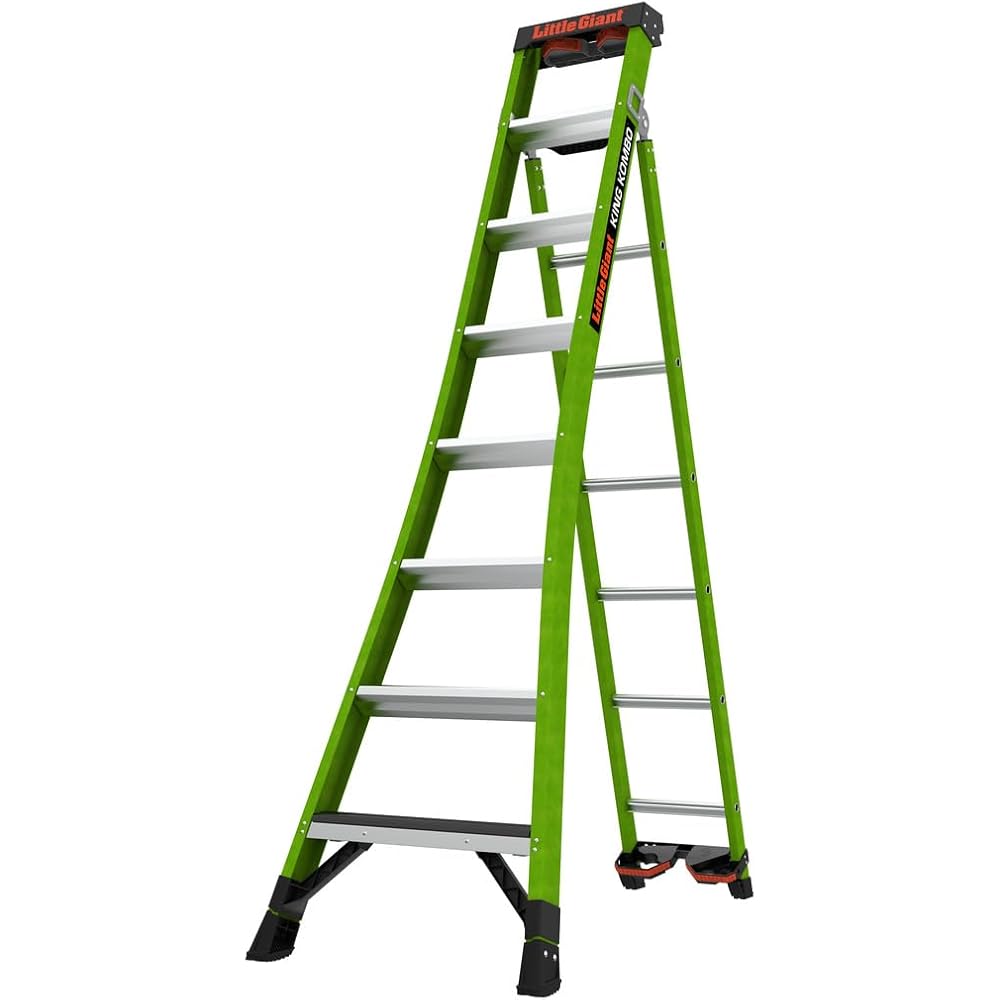 Little Giant Ladder Systems 13908-071 King Kombo 3-in-1 Ladder, 8 Ft, Green
