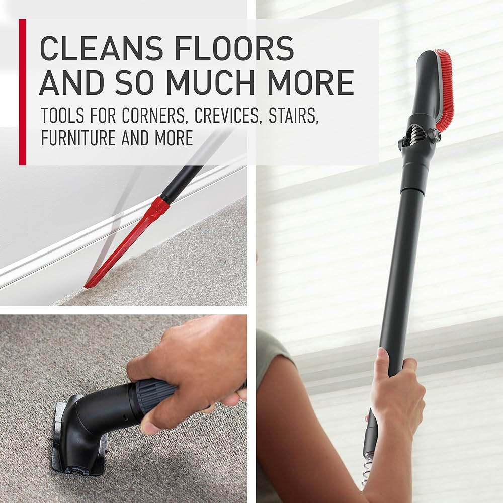 Hoover WindTunnel Cord Rewind Pro Bagless Vacuum Cleaner, Corded Upright Vacuum Cleaner for Carpet and Hard Floor, Automatic Cord Rewind, Corded Vacuum Cleaners for Home Use