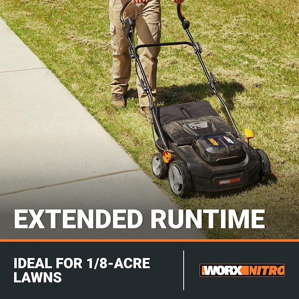 Worx Nitro 40V Cordless 14" Lawn Dethatcher w/ Brushless Motor, 2-in-1 Dethatcher and Scarifier Removes Deep Thatch, Dethatcher Cordless Tool to Improve Grass Health 2 Batteries &amp; Charger Included