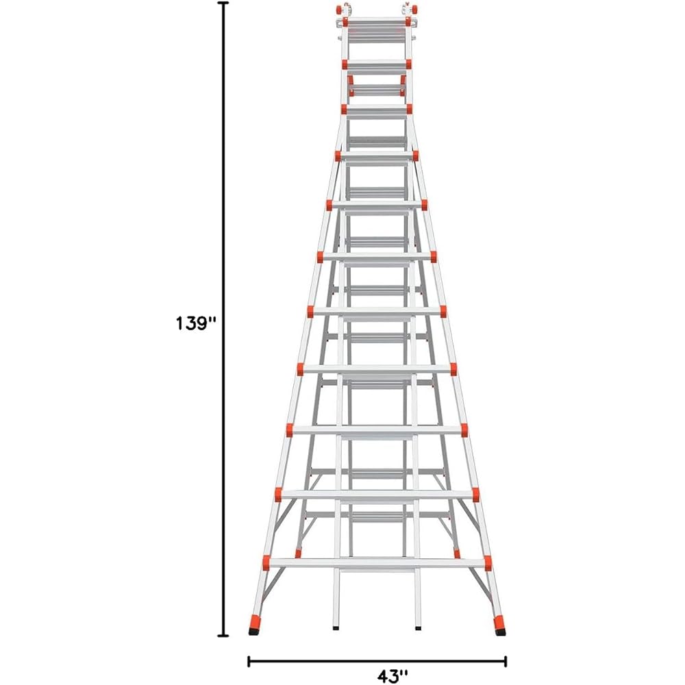 Little Giant Ladders, SkyScraper, M21, 11-21 Foot, Stepladder, Aluminum, Type 1A, 300 lbs Weight Rating, (10121),Gray