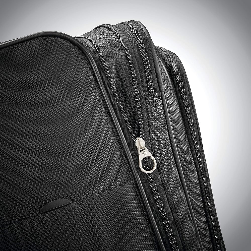 | Samsonite Ascella X Softside Expandable Luggage with Spinners, Black, 2PC SET (Carry-on/Medium) | Suitcases