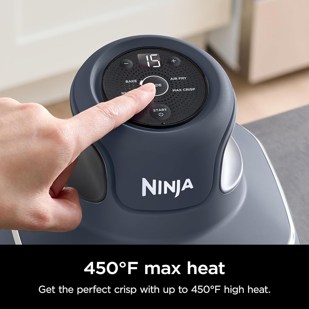 Ninja Crispi 4-in-1 Portable Glass Air Fryer Cooking System, 1500W, 4QT &amp; 6-Cup TempWare Glass Containers with Storage Lids, Microwave, Freezer &amp; Dishwasher Safe, Cyberspace Gray, FN101GY