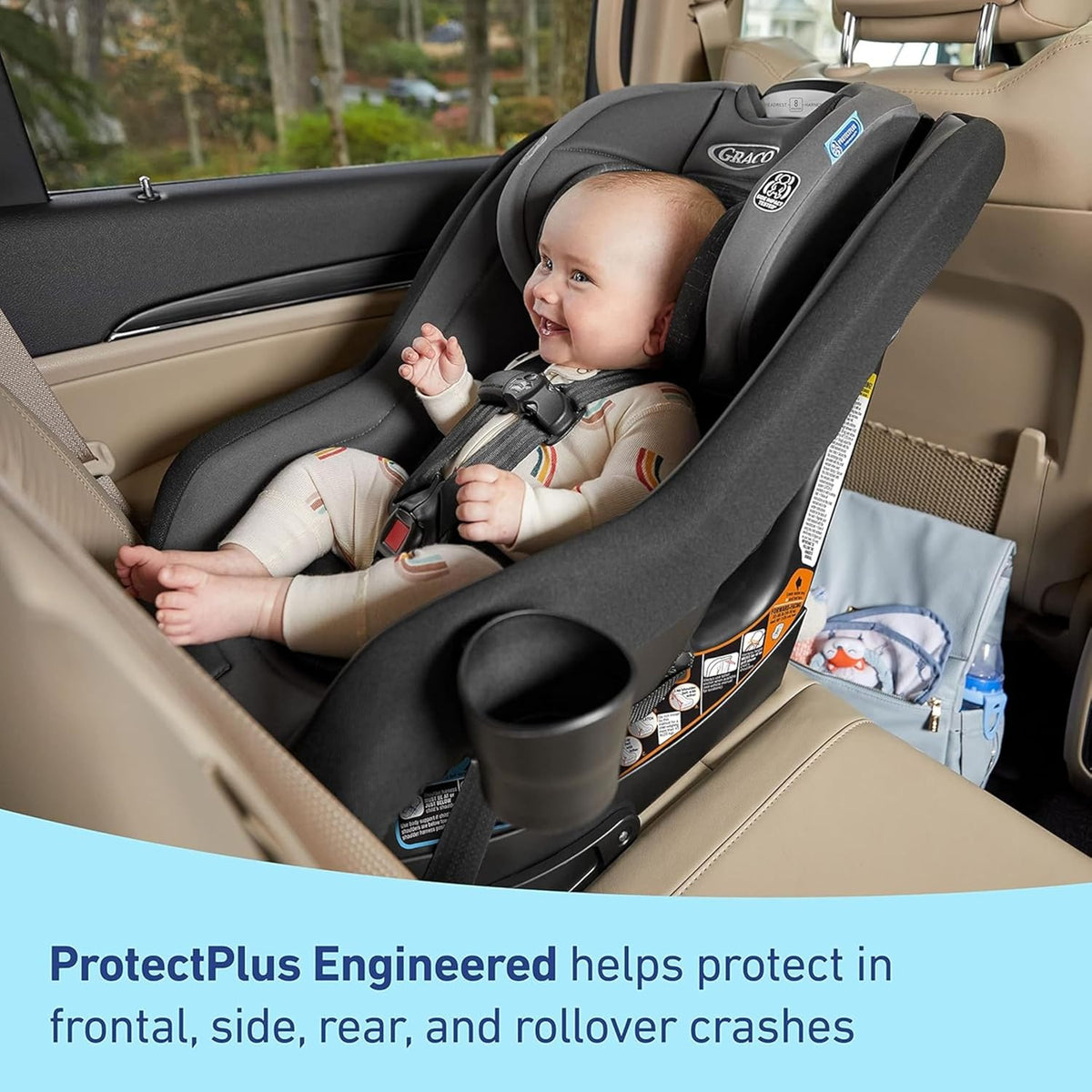 Graco Contender Slim Convertible Car Seat, West Point, Space-Saving Design, Lightweight and Compact