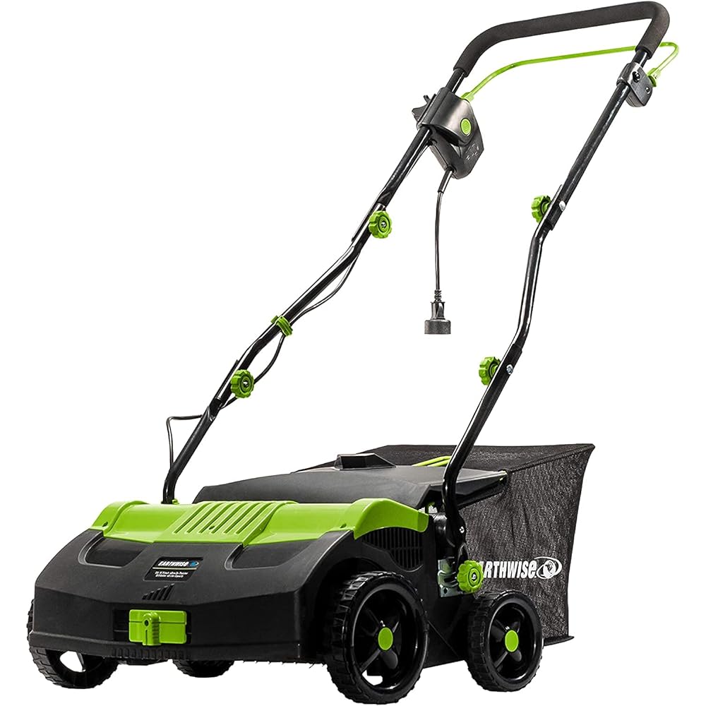 Earthwise DT71613AA 13-Amp 16-Inch Corded Dethatcher with Scarifier Blade and Collection Bag