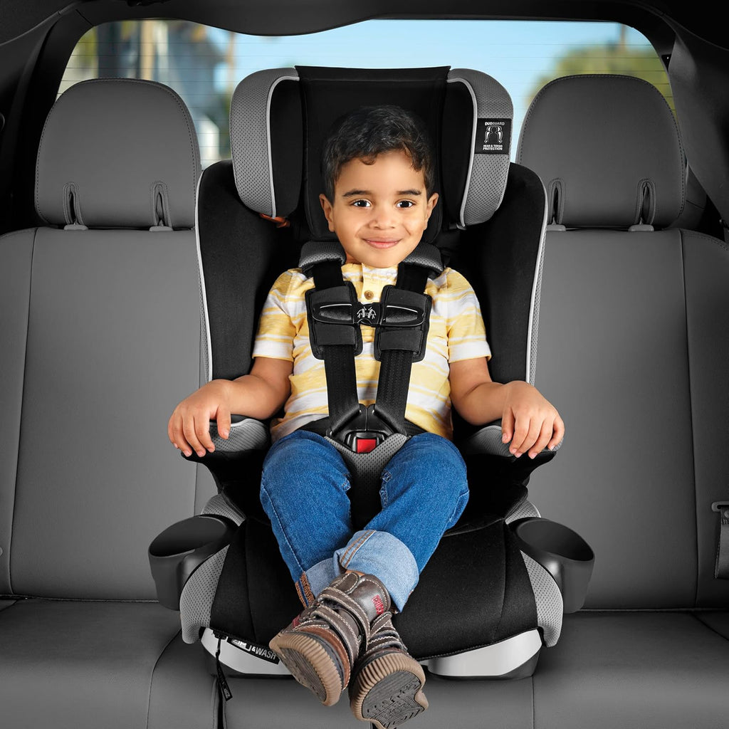 Chicco MyFit® Zip Harness + Booster Car Seat, 5-Point Harness Car Seat and High Back Booster Seat, Zip &amp; Wash Fabric, for Children 25-100 lbs. | Nightfall/Black