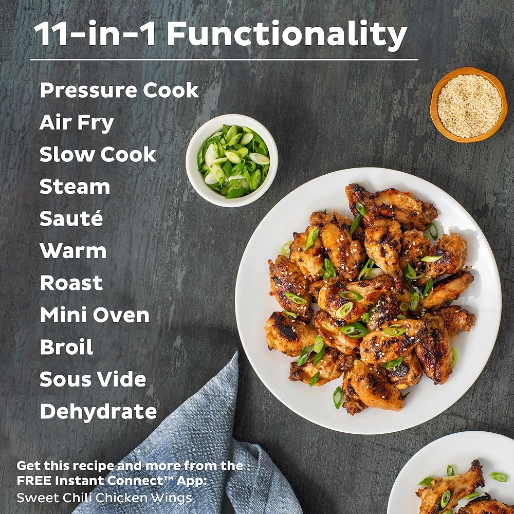 Instant Pot Duo Crisp 11-in-1 Air Fryer and Electric Pressure Cooker Combo with Multicooker Lids that Air Fries, Steams, Slow Cooks, Sautés, Dehydrates, &amp; More, Free App With Over 800 Recipes, 6 Quart