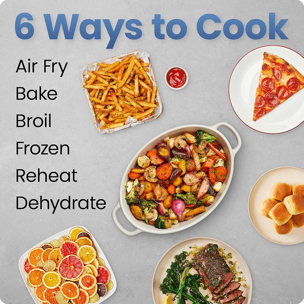 Chefman Air Fryer TurboFry 7-Qt, 6-in-1 High-Powered 450°F Cooking for Crispier Results, Compact Space-Saving Design, Air Fry, Bake, Broil, Reheat, Dehydrate, Defrost, Fast &amp; Even Cooking – Black