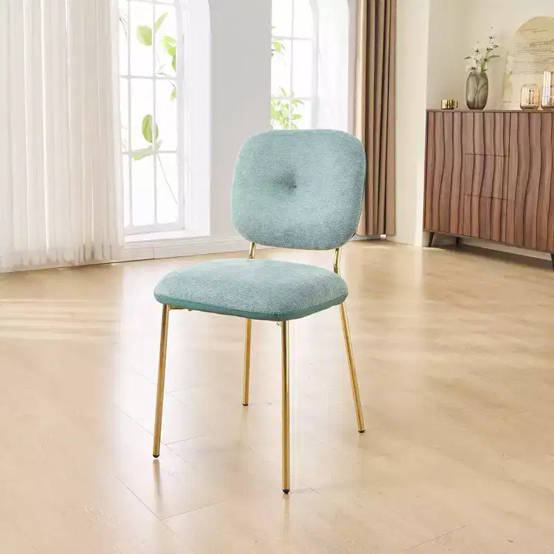 Set of 2 Dining Chair Upholstered Accent Chairs Dinner Chair with Metal Legs, Space-Saving Contemporary Kitchen & Dining Room Seating - Modernluxe