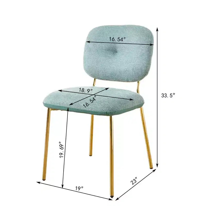 Set of 2 Dining Chair Upholstered Accent Chairs Dinner Chair with Metal Legs, Space-Saving Contemporary Kitchen & Dining Room Seating - Modernluxe