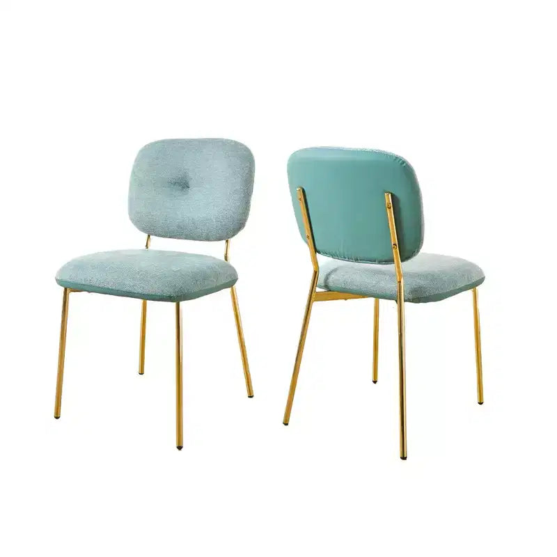 Set of 2 Dining Chair Upholstered Accent Chairs Dinner Chair with Metal Legs, Space-Saving Contemporary Kitchen & Dining Room Seating - Modernluxe