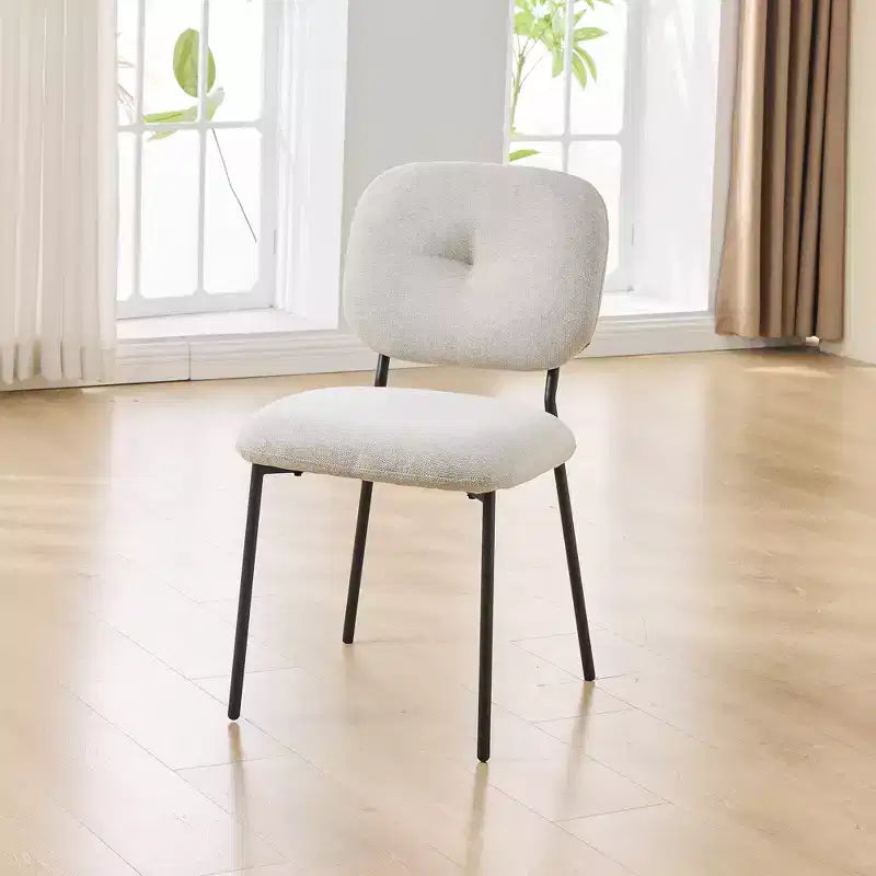 Set of 2 Dining Chair Upholstered Accent Chairs Dinner Chair with Metal Legs, Space-Saving Contemporary Kitchen & Dining Room Seating - Modernluxe