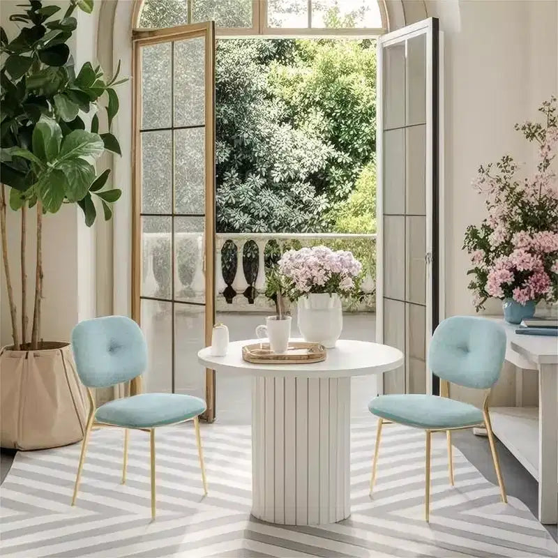 Set of 2 Dining Chair Upholstered Accent Chairs Dinner Chair with Metal Legs, Space-Saving Contemporary Kitchen & Dining Room Seating - Modernluxe