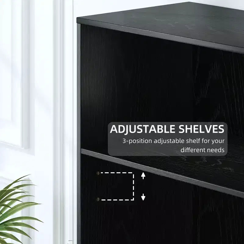 PexFix Wood Grain Storage Cabinet Bookshelf for Living Room Office Bedroom