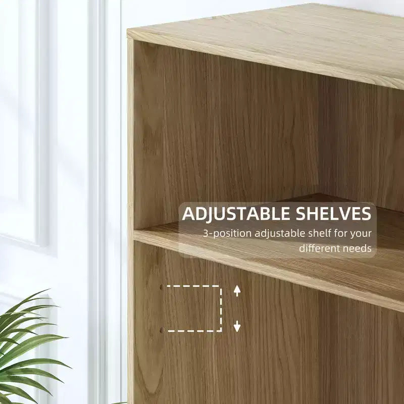 PexFix Wood Grain Storage Cabinet Bookshelf for Living Room Office Bedroom
