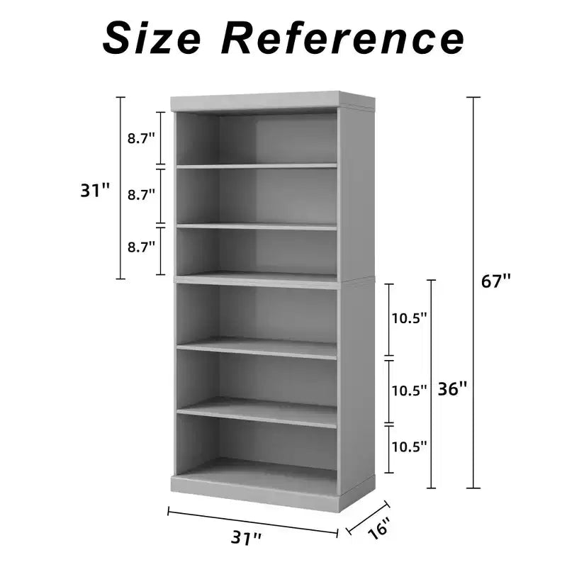 PexFix Wood Grain Storage Cabinet Bookshelf for Living Room Office Bedroom
