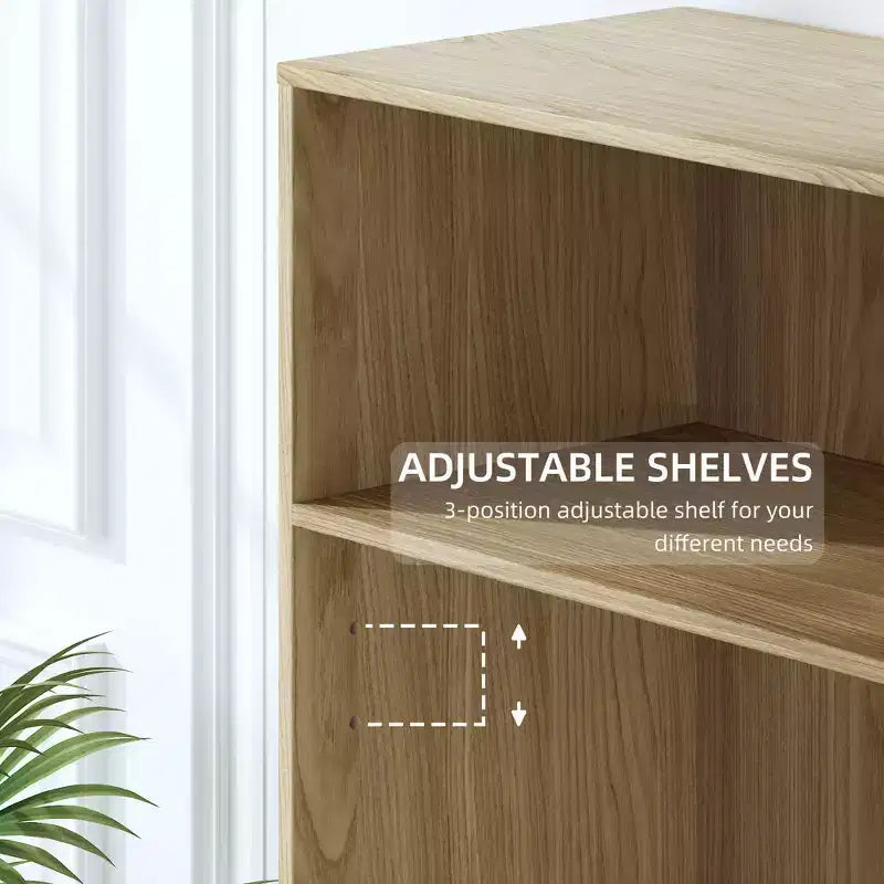 PexFix Wood Grain Storage Cabinet Bookshelf for Living Room Office Bedroom