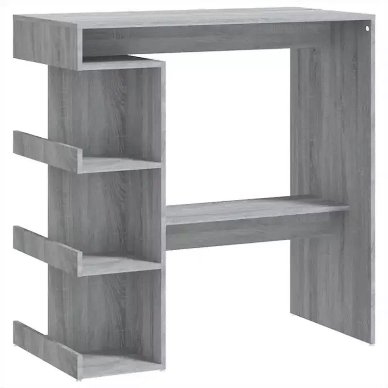 vidaXL Modern Bar Table with Storage Rack - Compact and Chic Engineered Wood Table for Kitchen/Dining Area - Gray Sonoma, 39.4 x 19.7 x 40