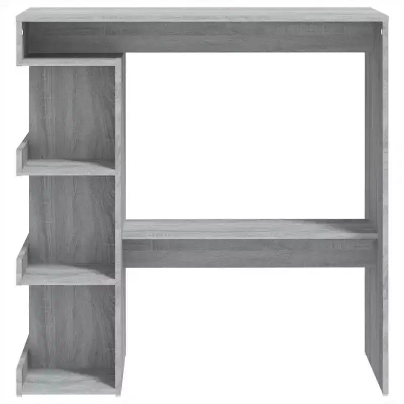 vidaXL Modern Bar Table with Storage Rack - Compact and Chic Engineered Wood Table for Kitchen/Dining Area - Gray Sonoma, 39.4 x 19.7 x 40