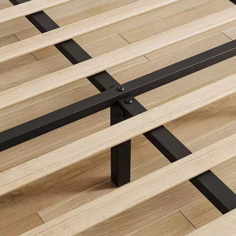 Upholstered Platform Bed Frame, Adjustable Headboard, Modern Noise Free Bed Frame, Sturdy Wooden Slats Support, No Box Spring Needed & Easy Assembly