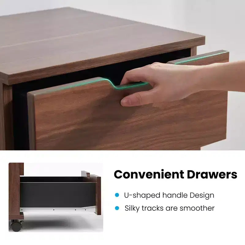 PexFix 3 Drawer Vertical File Cabinet Rolling Wooden Mobile Under Desk with Casters for Home Office