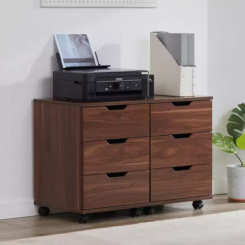 PexFix 3 Drawer Vertical File Cabinet Rolling Wooden Mobile Under Desk with Casters for Home Office