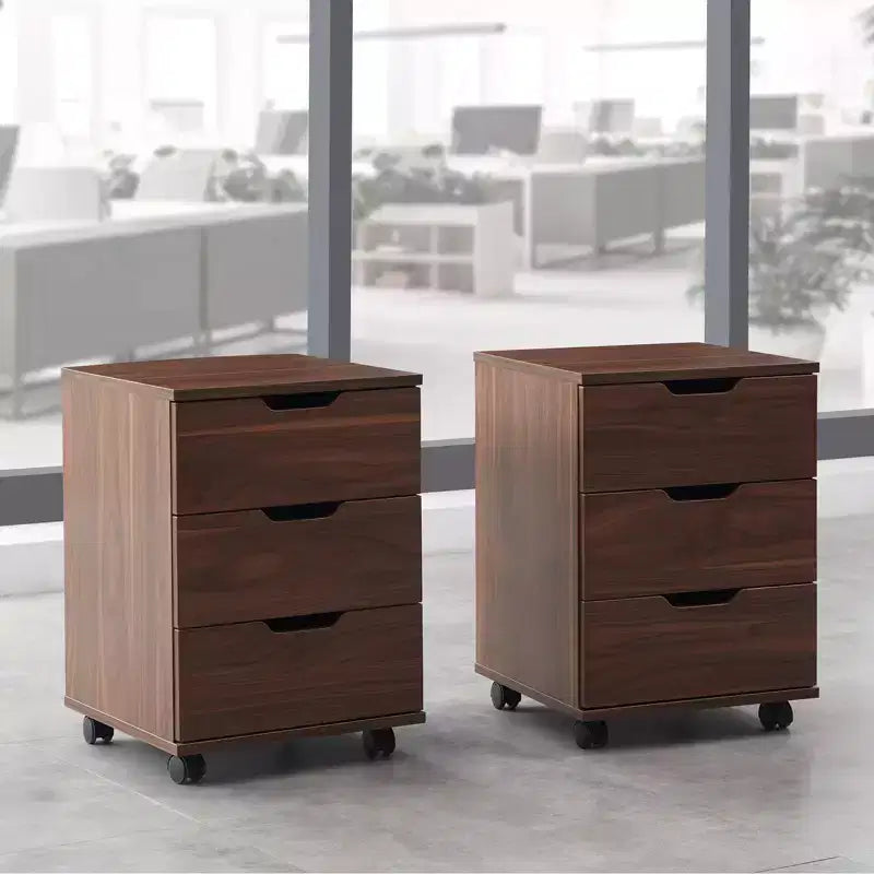 PexFix 3 Drawer Vertical File Cabinet Rolling Wooden Mobile Under Desk with Casters for Home Office