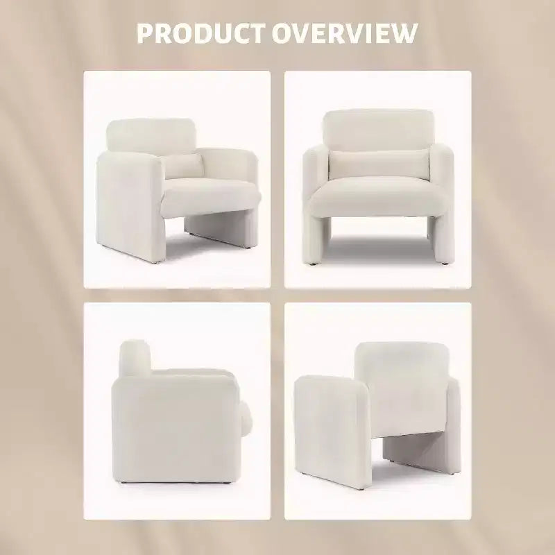 Modern Chenille Fabric Living Room Chair, Upholstered Armchair Leisure Single Sofa Chair for Bedroom, Office, Apartment