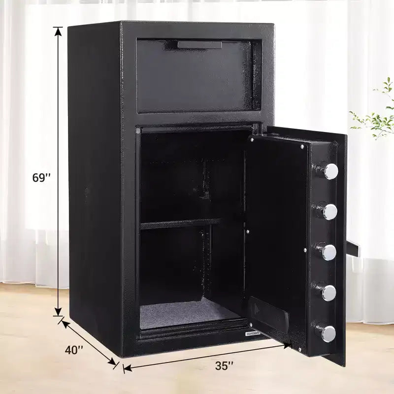 TROPOW Commercial Drop Safe - Digital Keypad Anti-Theft Cash Deposit Box with Heavy Duty Steel Construction