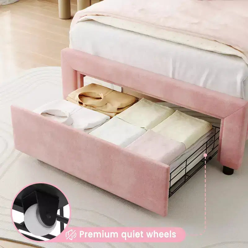 GustoWave Twin Platform Bed, Adjustable Headboard