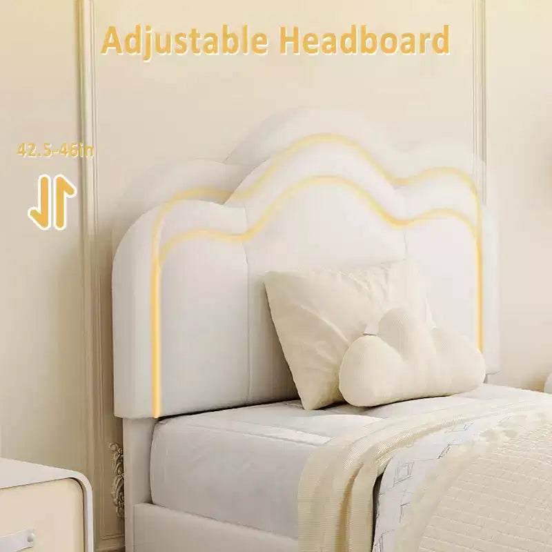 GustoWave Twin Platform Bed, Adjustable Headboard