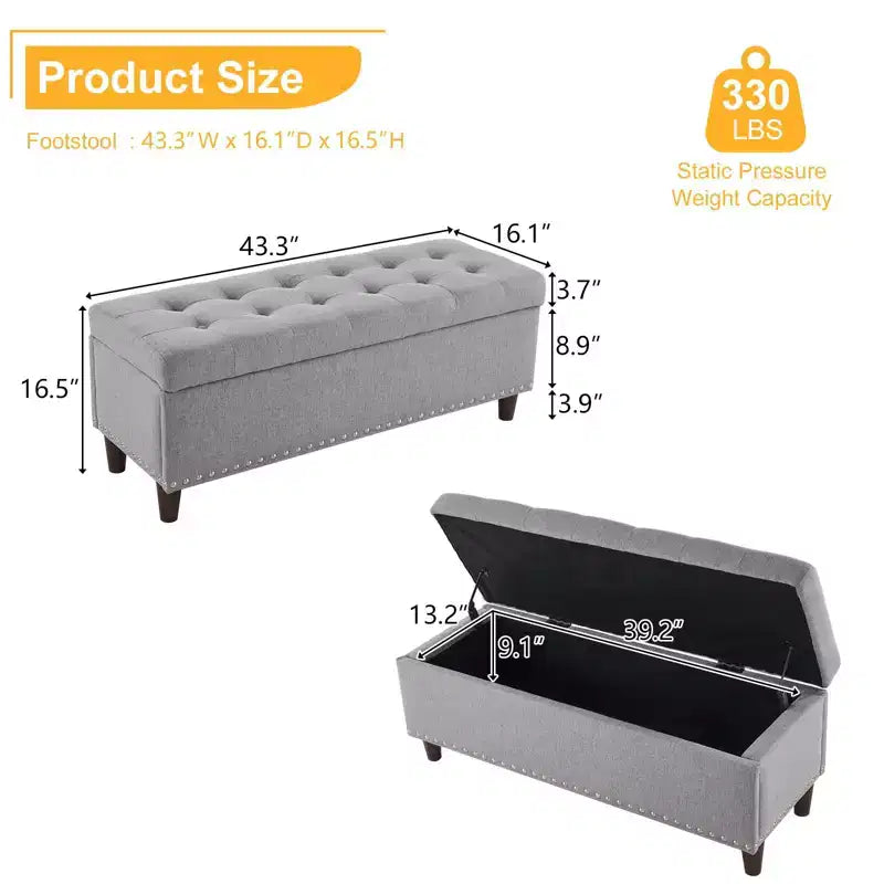 Karl Home Upholstered Storage Ottoman
