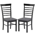 HOMCOM Wooden Dining Chairs Set, Farmhouse Upholstered Kitchen Chairs with Rubber Wood Frame for Living Room, Dining Room