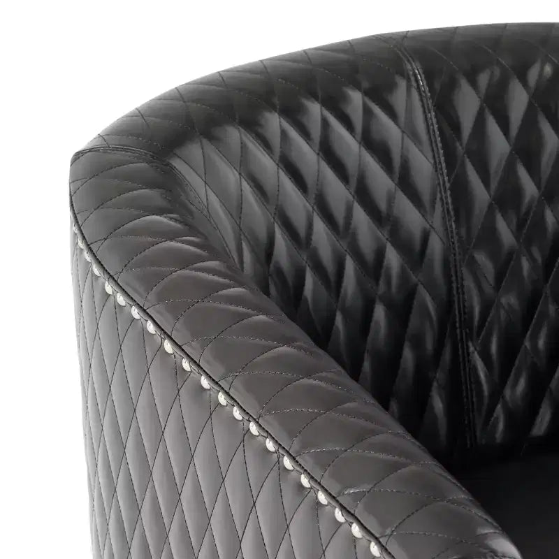 Christopher Knight Home Chelsea Contemporary Bonded Leather Tub Club Chair with Nailhead Trim and Diamond Stitch