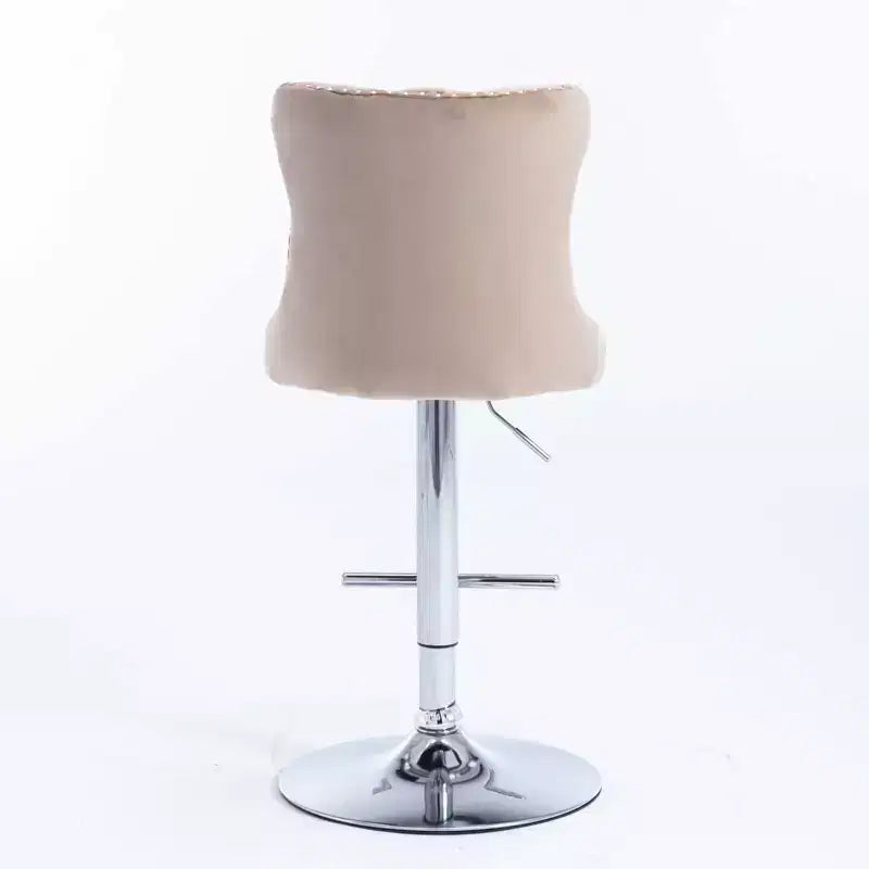 Bar Stools Set of 2 Armless 360 Swivel Barstools Adjusatble Height 22-25 in Velvet Modern Kitchen Counter Height Bar Stools with Silver Plated