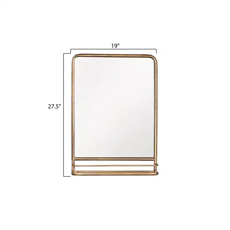 Metal Framed Wall Mirror with Shelf