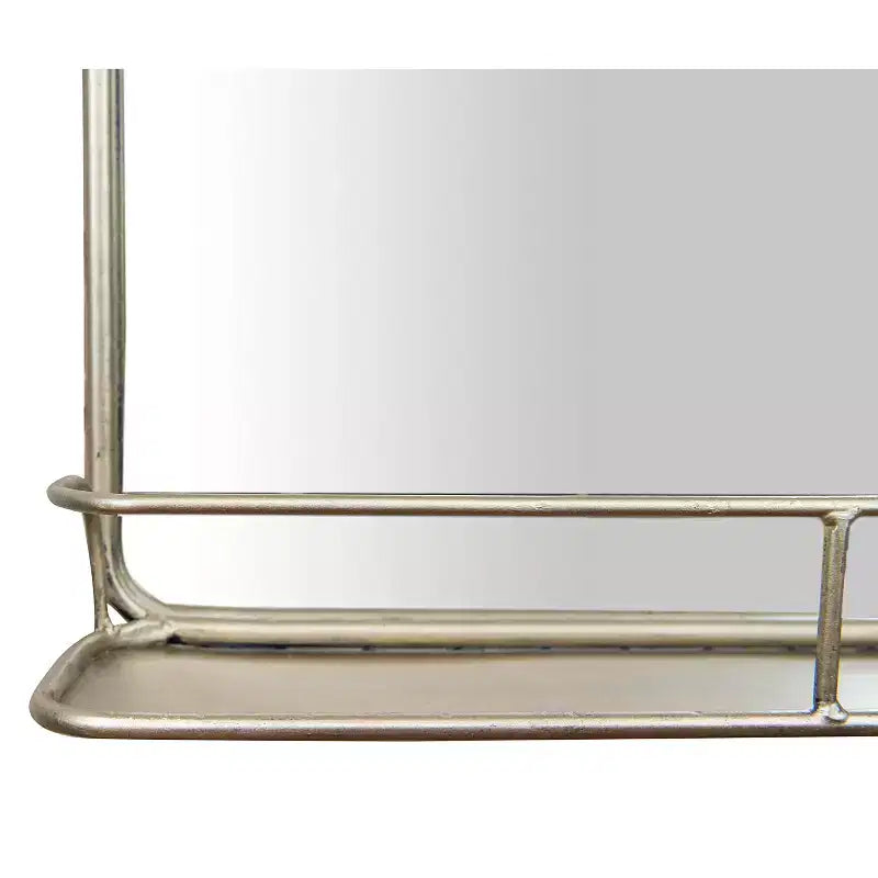 Metal Framed Wall Mirror with Shelf