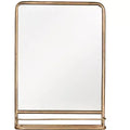 Metal Framed Wall Mirror with Shelf