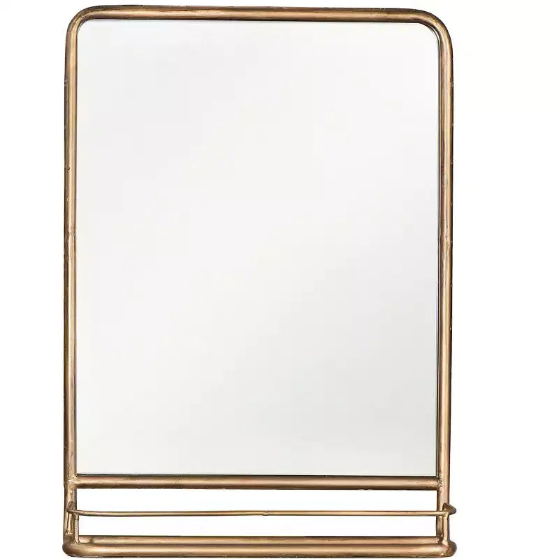 Metal Framed Wall Mirror with Shelf
