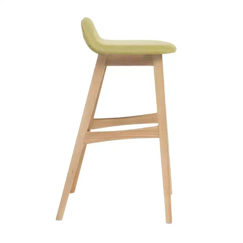 GDFStudio Tenley Mid-Century Modern Upholstered 30.5 Inch Barstools with Rubberwood Legs (Set of 2)