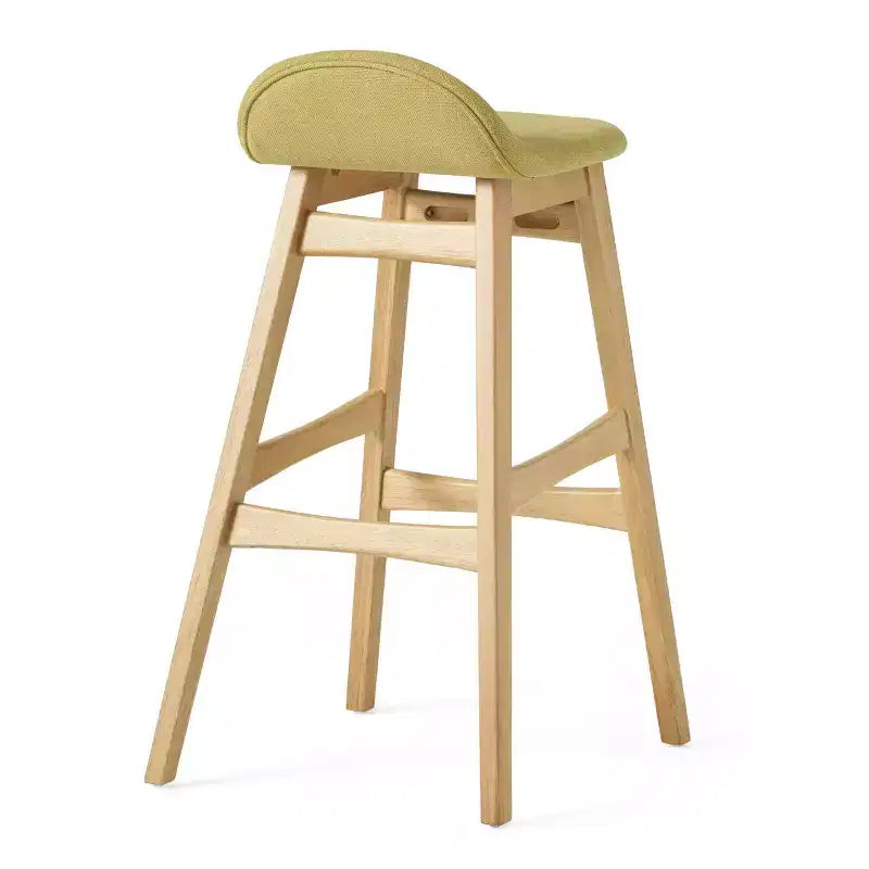 GDFStudio Tenley Mid-Century Modern Upholstered 30.5 Inch Barstools with Rubberwood Legs (Set of 2)