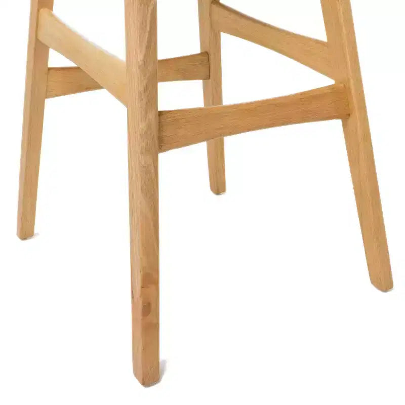 GDFStudio Tenley Mid-Century Modern Upholstered 30.5 Inch Barstools with Rubberwood Legs (Set of 2)