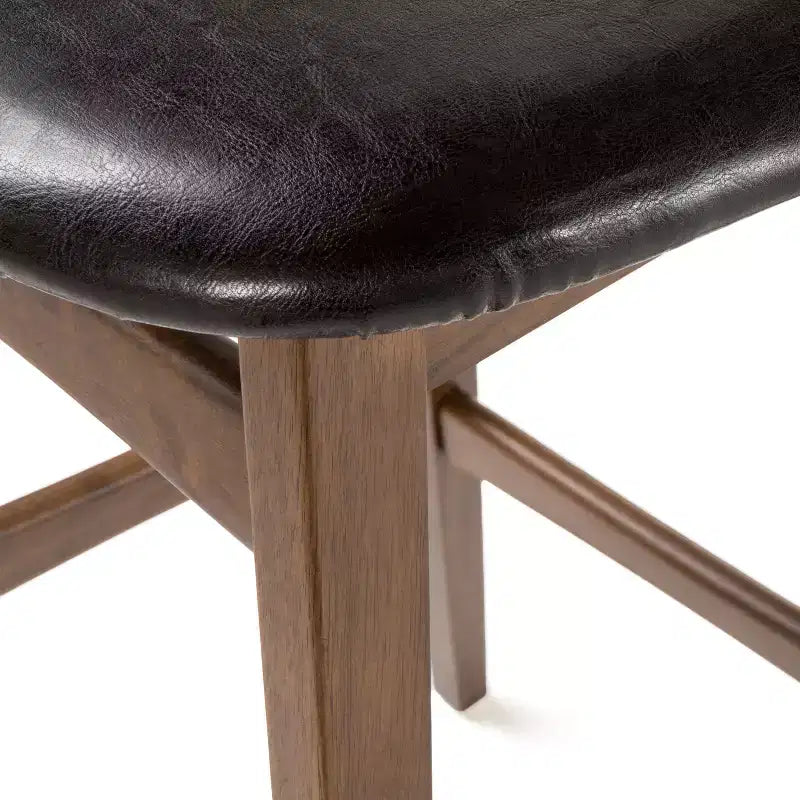GDFStudio Tenley Mid-Century Modern Upholstered 30.5 Inch Barstools with Rubberwood Legs (Set of 2)