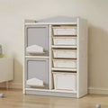Acekool Kids Toy and Book Storage Shelf, Plastic 2-Tier Organizer Cabinet, Childrens Floor Shelf, Adjustable Book Rack, 36 Height