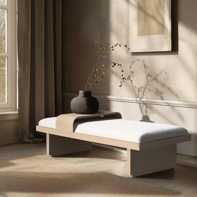 Meridian Furniture,Arlington Chenille Fabric Bench