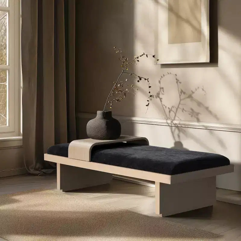 Meridian Furniture,Arlington Chenille Fabric Bench