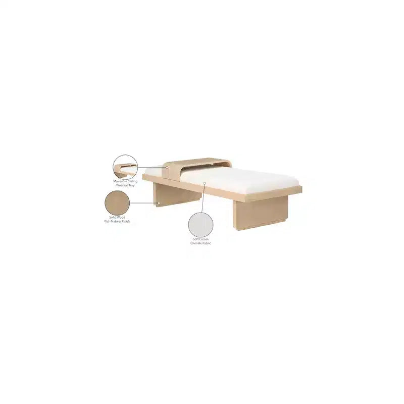 Meridian Furniture,Arlington Chenille Fabric Bench