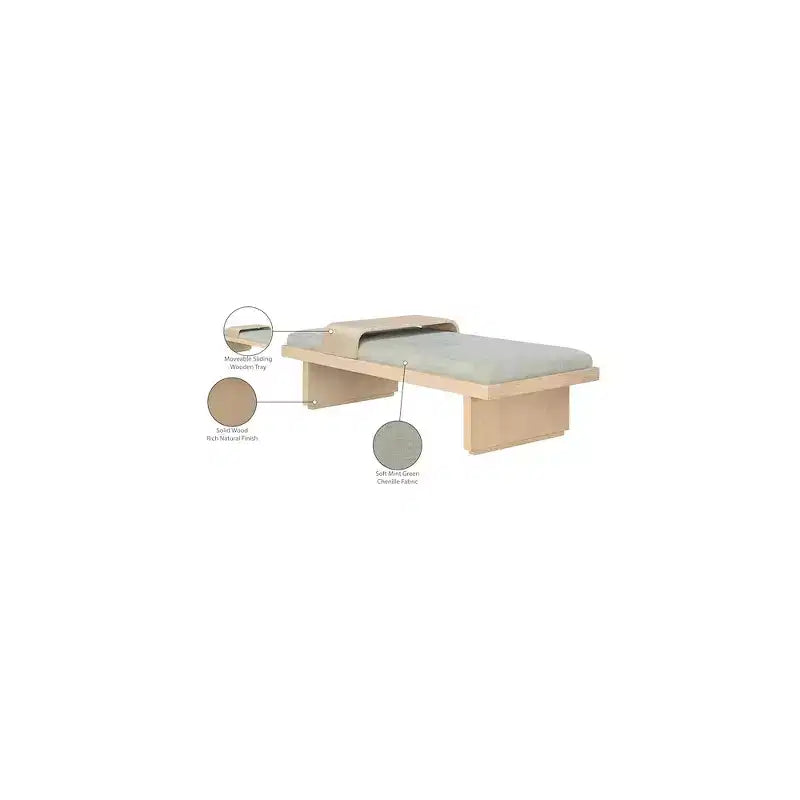 Meridian Furniture,Arlington Chenille Fabric Bench