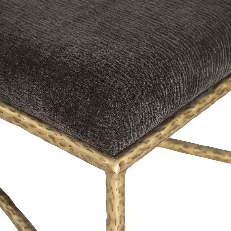 Meridian Furniture,Valley Chenille Fabric Bench