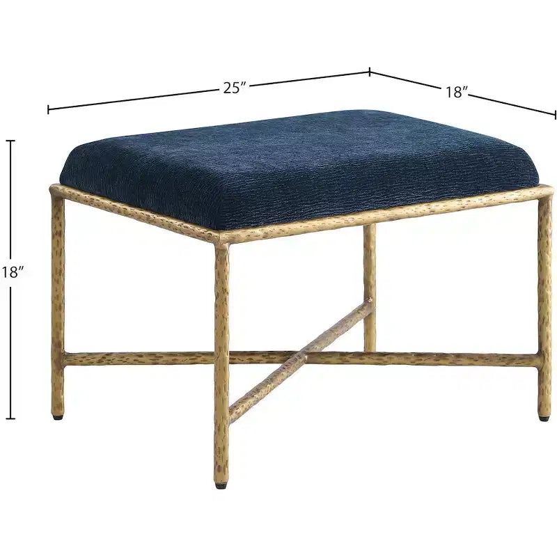 Meridian Furniture,Valley Chenille Fabric Bench